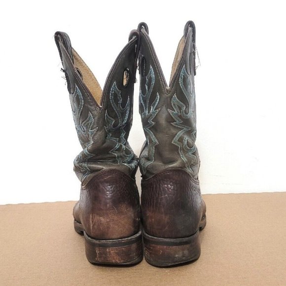 Double H Leather Square Toe Cowboy Boots Mens Size 13D Brown Gray DH3575 - Picture 3 of 13